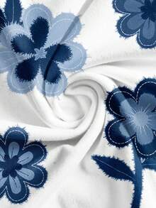 EMERY ROSE Floral Pattern Textured Midi Skirt Women's 2 Pieces Set, Summer - Multicolor - View 2