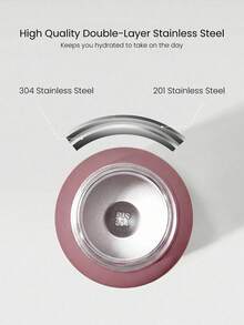 GLOWMODE 34 OZ Sip And Go Double-Layer Stainless Steel Loop Handle Magnetic Phone Holder Non-Slip Base Water Bottle Daily Casual Office Active - Red - View 5