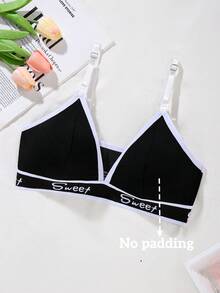 Áo ngực cho bà bầu và cho con bú kiểu dáng tối giản, mềm mại và thoải mái. - Đen và trắng - Xem 6