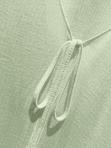 Resyla 法式无袖连衣裙罩衫，荷叶边长袖T恤罩衫，夏季轻薄针织披肩 - 薄荷綠 - 查看 4