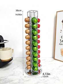 Dieser 1 Stück Kaffeekapsel Organizer ermöglicht die vertikale Aufbewahrung verschiedener Kaffeekapseln, spart Platz auf dem Schreibtisch und bietet einfachen Zugriff. Geeignet für Heimküchen und Kaffeecken, funktioniert er auch in Cafés, Büropausen-Räumen und ähnlichen Umgebungen, um Kapseln ordentlich zu organisieren und Platz effizienter zu nutzen. - mehrfarbig - Übersicht 3