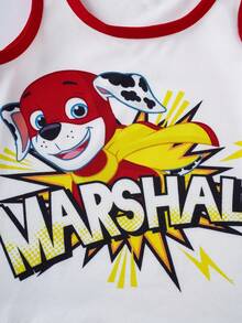 SHEIN | PAW Patrol 男童套装（2件套），白色背心和内裤，可爱联名系列 - 白色 - 查看 3