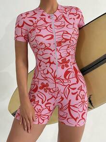 Swim SPRTY Maillot de bain une pièce sans manches mode sport pour femmes, tenue de surf d'été, combinaison pour femmes, barboteuse, ensemble deux pièces court pour l'été des femmes - Multicolore - Voir 5