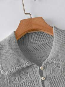 GlowEve New Arrival European And American Fashion Mixed Color Knit Sweater Top - Light Grey - View 5