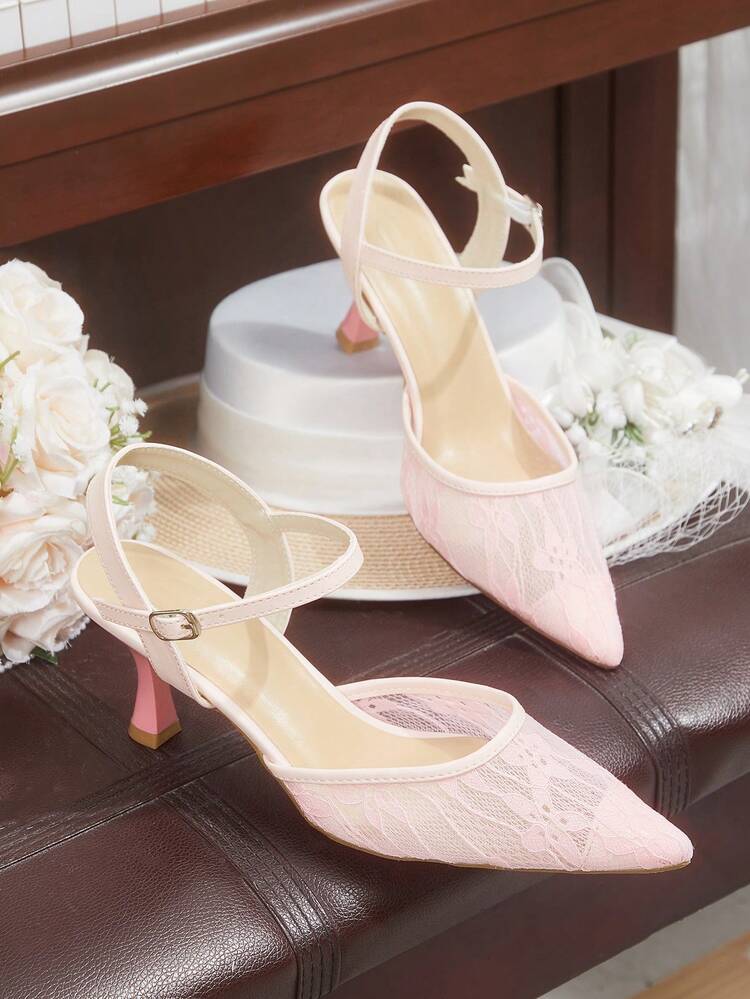 CUCCOO HITCHD Women's Pointed Toe Buckle Design Elegant High Heel Shoes For Party Summer Shoes Wedding Shoes Bride Shoes