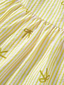 SHEIN ChillGRL Gaun Tanpa Lengan Motif Bunga Lembut untuk Remaja Putri - Kuning - View 7