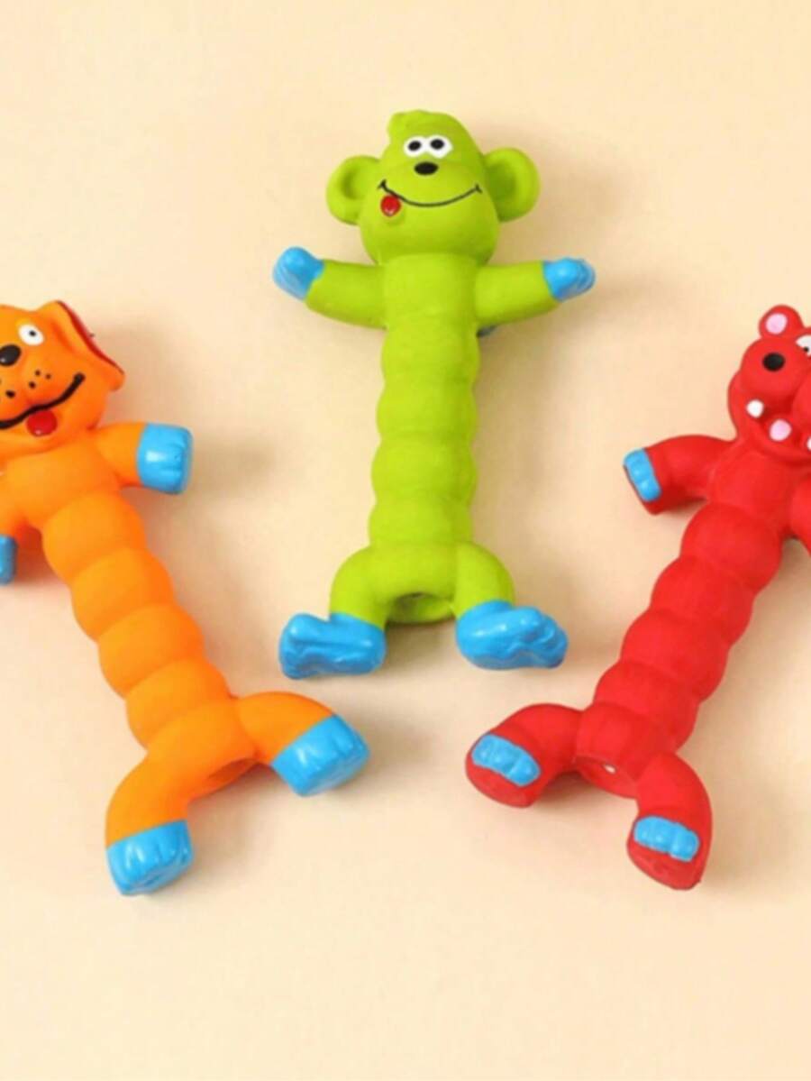 耐用乳胶发声咀嚼玩具 - 适合幼犬和成犬,造型趣味十足(恐龙、狮子、老虎),为小型和中型犬提供娱乐,互动玩具 | 震动宠物玩具 | 耐用咀嚼玩具,狗狗玩具,无需电池 - 彩色 - 查看 1