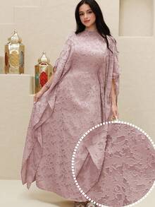 Yasmyna Đầm Ả Rập dáng rộng thanh lịch tay cánh dơi khoét eo dành cho nữ - Bụi hồng - Xem 1