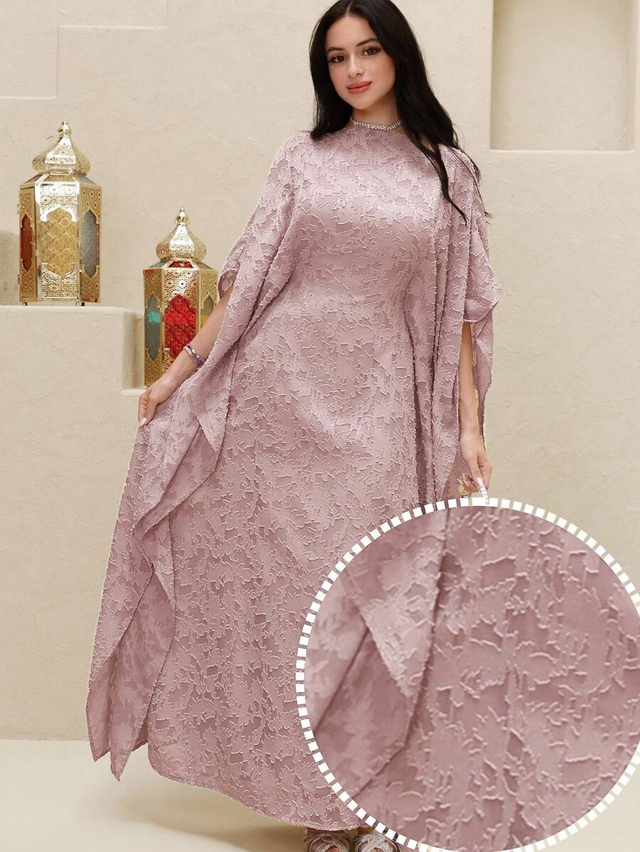 Yasmyna Đầm Ả Rập dáng rộng thanh lịch tay cánh dơi khoét eo dành cho nữ - Bụi hồng - Xem 1
