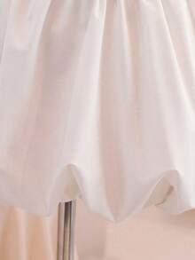 Glamorique Kids 1pc Young Girls' Square Neck Short Puff Sleeve Bowknot Decor Pink Cute Elegant Casual Dress, Suitable For Daily Outing, Travel, Party, Summer, Soft & Comfortable Fabric, 2026 Spring/Summer New Fashion Bubble Dress For Kids Young Girl Dresses Kids Puff Sleeve Dress Charming Kids Dresses White Dress With Pink Bows - White - View 7