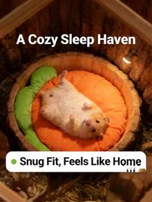 Carrot Shape Guinea Pig Bed, Small Pet Cave Bed, Warm Cozy Rabbit Hideout, Soft Plush Hedgehog Hamster Squirrel Nest House, Indoor Cage Sleeping Mat Accessory - Multicolor - View 3
