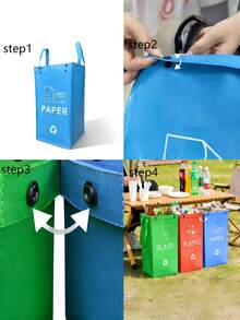 1 pieza Juego de 3 piezas Cestas de almacenamiento modulares Papeleras Materiales de plástico reutilizables y duraderos Superficie lisa y pulida Fácil de limpiar Diseño apilable Caja de organización multifuncional para dormitorio, cocina, oficina, escritorio, organización del hogar, artículo imprescindible - Azul claro + amarillo + verde hierba - View 11