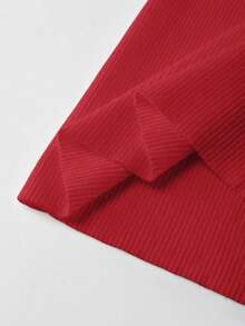 Ellegaria. فستان نسائي جديد فاخر وأنيق بتصميم ألوان متباينة وياقة على شكل حرف V، تصميم صيفي جديد بتباين الألوان بدون أكمام وبتصميم ضيق من الأقمشة المحبوكة، فستان نسائي أنيق وجذاب للارتداء اليومي والمناسبات - الأحمر - مشاهدة 5