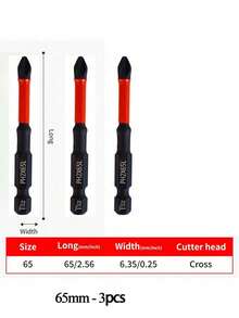 带防滑和抗冲击螺丝刀头的螺丝刀，工具配件 - 黑色 - 查看 24