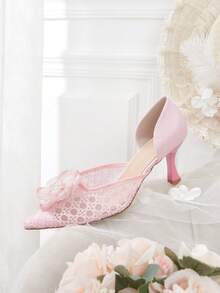 CUCCOO HITCHD Fashionable & Elegant 3D Floral Decor Women Pumps - Pink - View 6