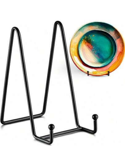 Giá đỡ trưng bày bằng kim loại, giá trang trí dùng để trưng bày đĩa, khay, khung ảnh, sách, điện thoại và máy tính bảng.