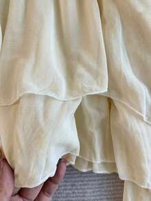 Glimmora Blusa casual ajustada con cuello de lazo y fruncido para mujer - Multicolor - Ver 3