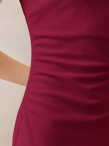 BizChic 春夏新款可调节肩带连衣裙，百搭实用，适合办公室、正式场合、优雅都市通勤、休闲场合，以及充满浪漫90年代复古风情的场合，例如派对、毕业典礼、日常穿着、婚礼宾客、伴娘、女主人、旅行、社交活动、音乐会、毕业典礼、早午餐、机场等。 - 中紫紅色 - 查看 7