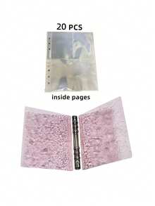 High Cost-Effective Transparent Wavy 4-Page Photo Album, 3-Inch Card Holder, Plug-And-Play Photo Organizer, Loose-Leaf Design. Ideal Photo Collection, Wedding Photos, Baby Photos, Anniversary, Birthday, Graduation Memento, And Desktop DIY Decoration. Perfect For Wedding, Anniversary Celebration, Home Decor, And DIY Desktop Display. - multicolor - View 9