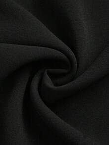 SHEIN PETITE Quần ống đứng dệt kim kiểu dáng thanh lịch, thoải mái dành cho phụ nữ nhỏ nhắn, thích hợp cho mùa xuân và mùa hè. - màu đen - Xem 4