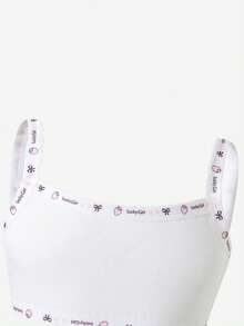 4pcs/Set Girls' Cotton Solid Color Minimalist Camisole & Boyshort Underwear Set - White - View 4