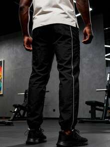 GymBeat Men's Gothic Style Printed Sports Pants - Black - View 2