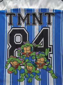 TEENAGE MUTANT NINJA TURTLES | SHEIN 男士夏季T恤 变种忍者神龟 - 藍色 - 查看 6