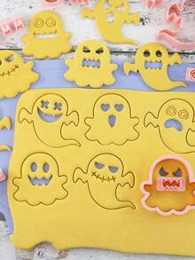 Bộ 10 khuôn làm bánh quy hình ma Halloween, khuôn cắt bánh quy hình biểu cảm, khuôn hình ma hoạt hình, khuôn cắt bánh quy 3D, dụng cụ làm bánh fondant, ma hoạt hình bằng nhựa để tự làm bánh, khuôn bánh ngọt cho các ngày lễ Giáng sinh, Halloween và Lễ Tạ ơn - Dụng cụ làm bánh sáng tạo - Nhiều màu - Xem 3