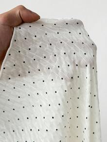 SHEIN CURVE+ Plus Size Women Casual Minimalist Polka Dot Sleeveless Camisole Shirt - Black and White - View 7