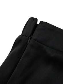GlowEve CURVE Blazer de Manga Longa com Gola Padre para Mulheres Plus Size, Cor Sólida Versátil, Adequado para Uso Diário, Outono/Inverno, Emagrecedor, Conjunto Minimalista de Duas Peças - Multicolorido - Visão 5