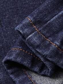Dazy Tall Tall Women's Denim Jacket With Collar And Belt, And Matching Denim Pants, Casual Suit - Dark Wash - View 11