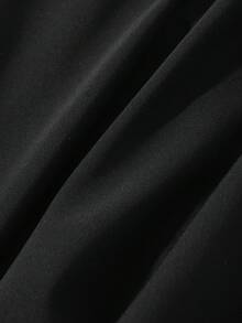 Livesso Mono de una pieza de ajuste ceñido con cuello redondo, manga larga, diseño de parches a rayas en contraste, estilo casual de calle, traje de baño, traje deportivo, traje de buceo para mujer - Negro - Ver 8