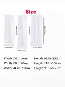 2/4PCS Sheer Soft Flowing White Tulle Fabric For Outdoor Wedding Arch Backdrop Chair Ceiling Decoration Party Backdrop Curtains Terrace Pergola Veranda With Rod Pocket Design - White - View 3