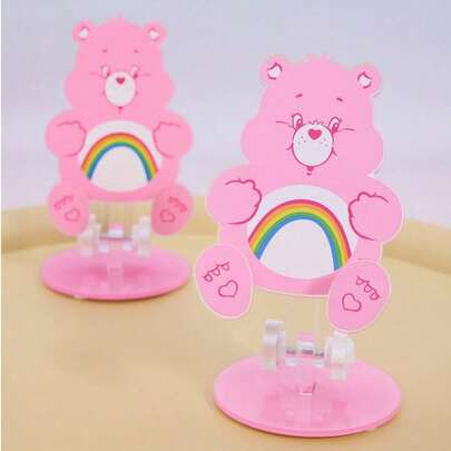 Care Bear X Joivida 1 Piece Bears Cartoon Acrylic Phone Stand, Adjustable Desktop Holder With Rainbow Pattern, Universal For Smartphones/Tablets, Cute Desk Accessory For Home/Office