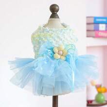 PETSIN 1pc Pet Light Luxury Princess Style Dress, Cat And Dog Universal Clothes, 3D Three-Dimensional Flower Love Bow Decoration Dress, Multi-Color Optional - Multicolor - View 28