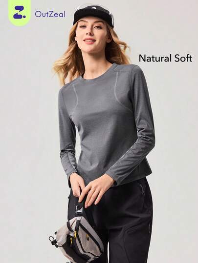 OutZeal Women Outdoor Tee Gym Workout Soft Stretch Long Sleeve Slim-Fit Outdoor Tops