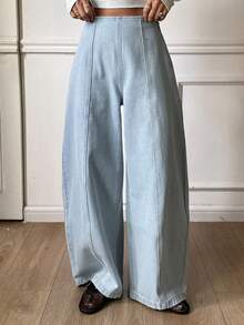 Dazy Tall Tall Women's Elongated Barrel Leg Casual Jeans - Light Wash - View 5