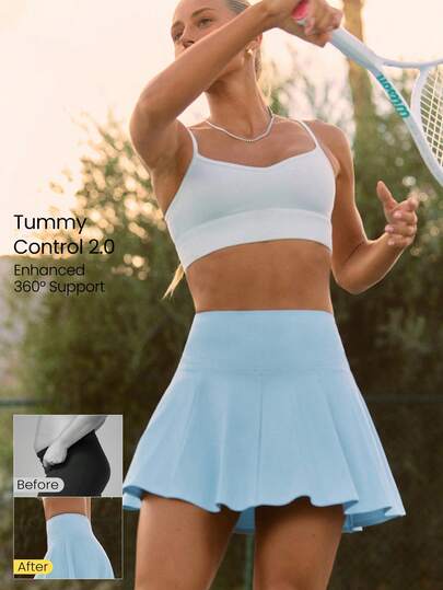 GLOWMODE Váy mini tennis Ace Every Move Tummy Control 2.0 nhanh khô, chống nắng, có lớp lót bên trong, đế chống trượt, thích hợp cho tennis, golf, pickleball và mặc hàng ngày.