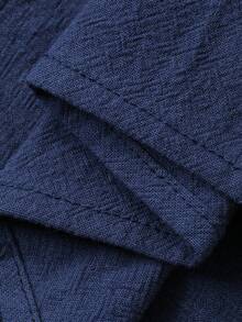 Dazy Plus Pantalon ample à taille coulissante avec poches en biais, couleur unie, coupe large, tailles grandes - Bleu marine - Voir 3