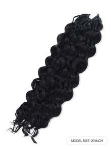 Tóc giả móc sợi Boho Braids làm từ 100% tóc thật Remy, kiểu sóng nước, màu đen tự nhiên, kiểu tóc nối móc sợi Feather Line, không thắt nút, đã được tách sẵn, dài 18-24 inch, 50g. - SNatural - Xem 3