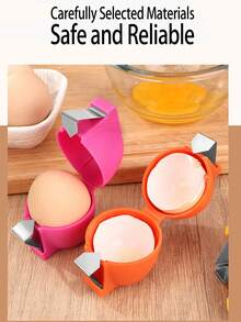 1Pc Easy To Clean Egg Separator, 2 In 1 Egg Peeler Yolk Separator For Kitchen Baking Essential - Multicolor - View 8