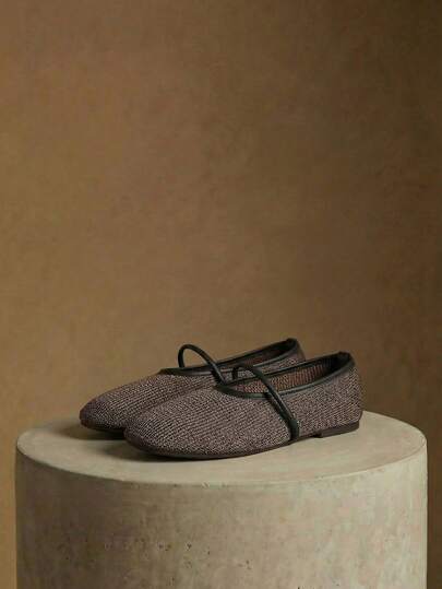 Styleloop Women Shoes Holiday Style Woven Shoes Noodle Belt Women's Flat Shoes Holiday Style Wear BOHO Wear American Retro Style Bohemian Style Western Style Music Festival Wear Party Wear Flat Women's Shoes