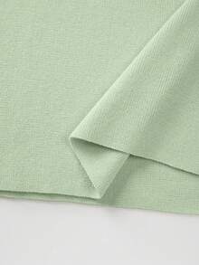 SHEIN Elegant Light Green Women's Autumn Square Neck Backless Knit Mid-Length Dress,Sleeveless Ruffle Hem Bodycon Sweater Dress For Brunch Party Cocktail - Mint Green - View 4