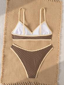 Swim Mod Bộ bikini tam giác hai mảnh in họa tiết dành cho nữ, có dây đeo mảnh điều chỉnh được. - Nhiều màu - Xem 4