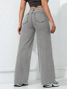 ICON Simple And Simple Women's Jeans For Everyday Wear - 深藍色 2 - 查看 2