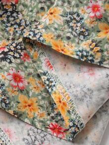 Livesso 女士花卉撞色蕾丝吊带中长连衣裙，度假款 - 黃色 - 查看 8