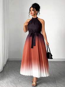 SHEIN Clasi CURVE Elegant Summer Vacation Dress For Plus-Size Ladies - Black - View 7