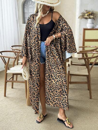 Ceyna Plus Size Women's Elegant Casual Commuter Versatile Long Loose Jacket, Spring/Summer