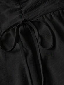 SHEIN MOD Women's Casual Versatile Solid Color Skirt - Black - View 6