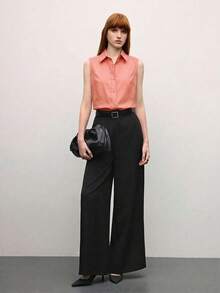 BizChic Áo sơ mi nữ cổ bẻ không tay cài cúc, đa năng cho công sở, các dịp trang trọng, đi làm thanh lịch, phong cách thường ngày, lãng mạn kiểu vintage thập niên 90, phù hợp cho tiệc tùng, lễ tốt nghiệp, mặc hàng ngày, khách dự đám cưới, phù dâu, chủ nhà, đi chơi, sự kiện xã hội, buổi hòa nhạc, lễ tốt nghiệp, bữa ăn trưa, sân bay. - Hồng - Xem 3